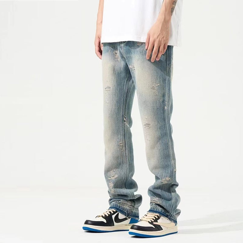 WASHED STACKED DENIM